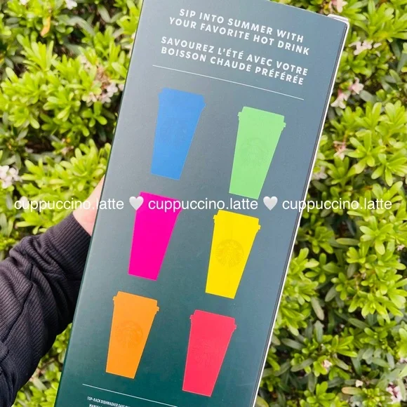 🌈NEW SET✨Starbucks 2022 Summer Neon Hot Cups & Sunlight Activated Cold Cups - Picture 11 of 13